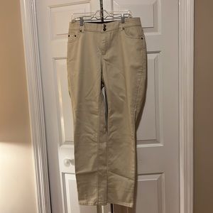 Woman Within NWOT khaki straight leg high-waisted jeans 16-18